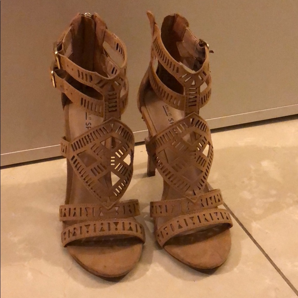 Call it spring tan suede heels